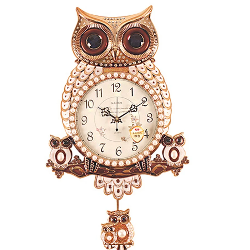 Настенные часы в виде совы роскошные Креативные Часы для гостиной настенные