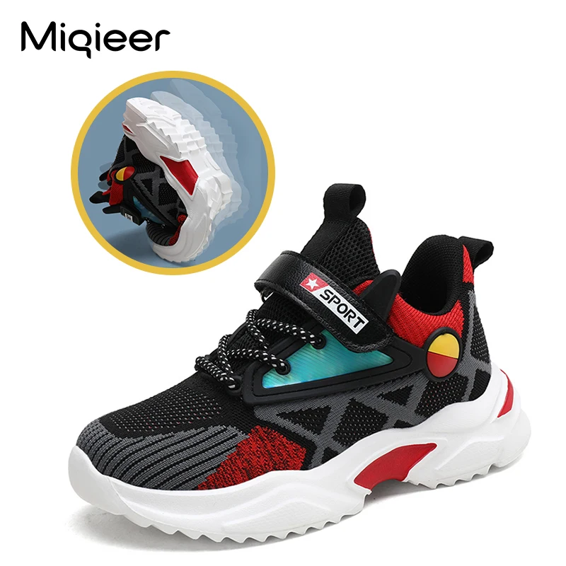 

Кроссовки для мальчиков и девочек, дышащие, вязаные, сетчатые, спортивная обувь для бега, школьные, для начинающих ходить детей, на весну