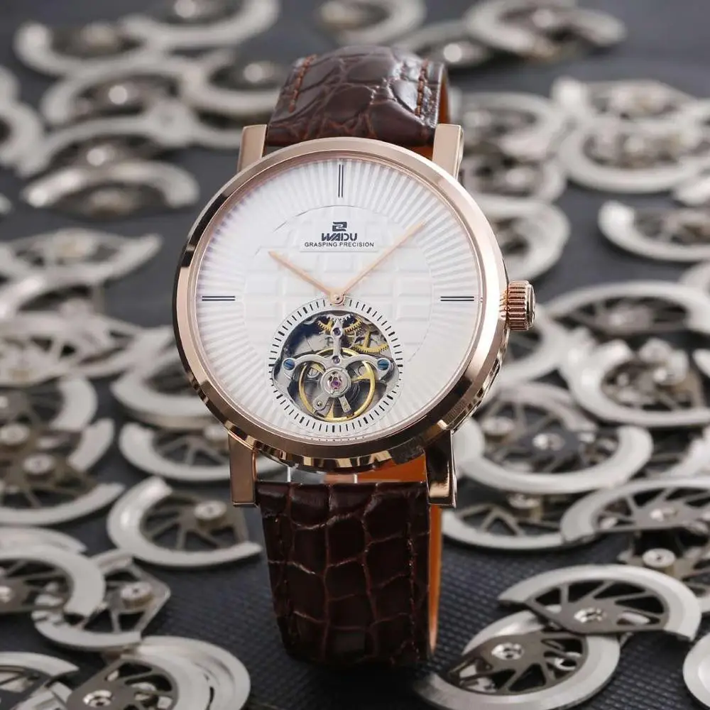 

43 мм известный бренд полый турбийон автоматические механические мужские часы из нержавеющей стали розовое золото Чехол Мужские наручные часы A82