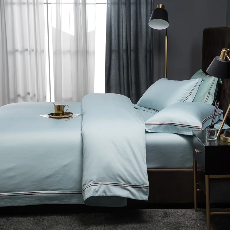 Роскошный комплект постельного белья из мягкого хлопка с вышивкой для гостиниц в