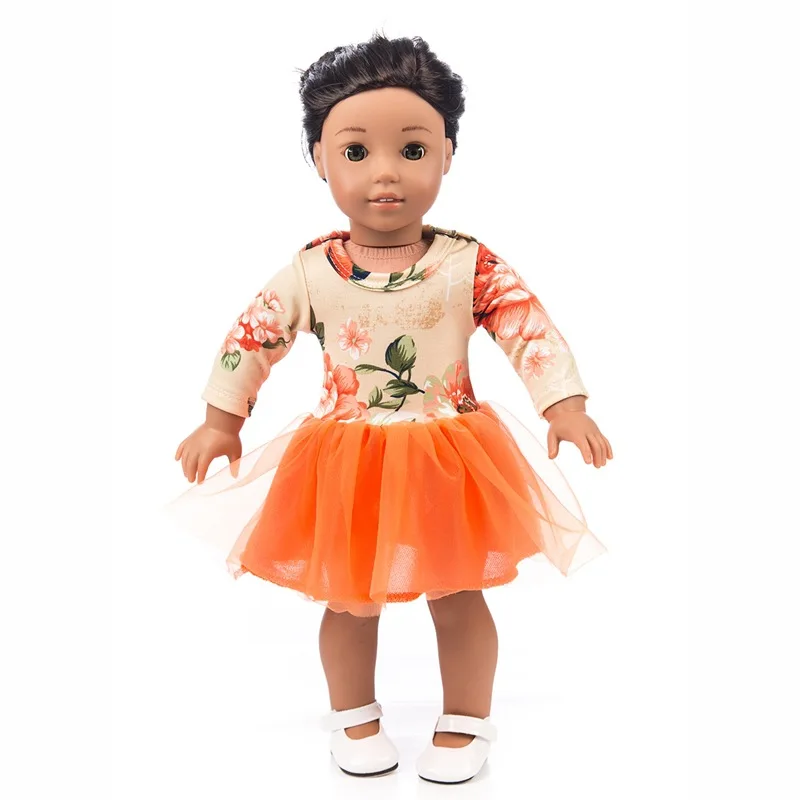 Эластичное кружевное платье для куклы девочек 18 дюймов Рождественский подарок |