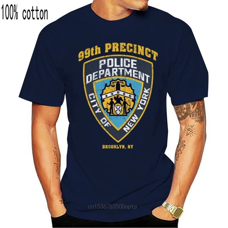 

New Badge 99Th Precinct T-Shirt Brooklyn Fun Jake Peralta Badge Symbol 99 Nine-Nine Loose Size Tee Shirt