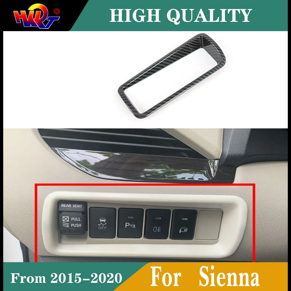 

Fit For Toyota Sienna 2015 2016 2017 2018 2019 2020 Accessories Carbon Fiber Color Headlight Switch Decorative Frame Cover