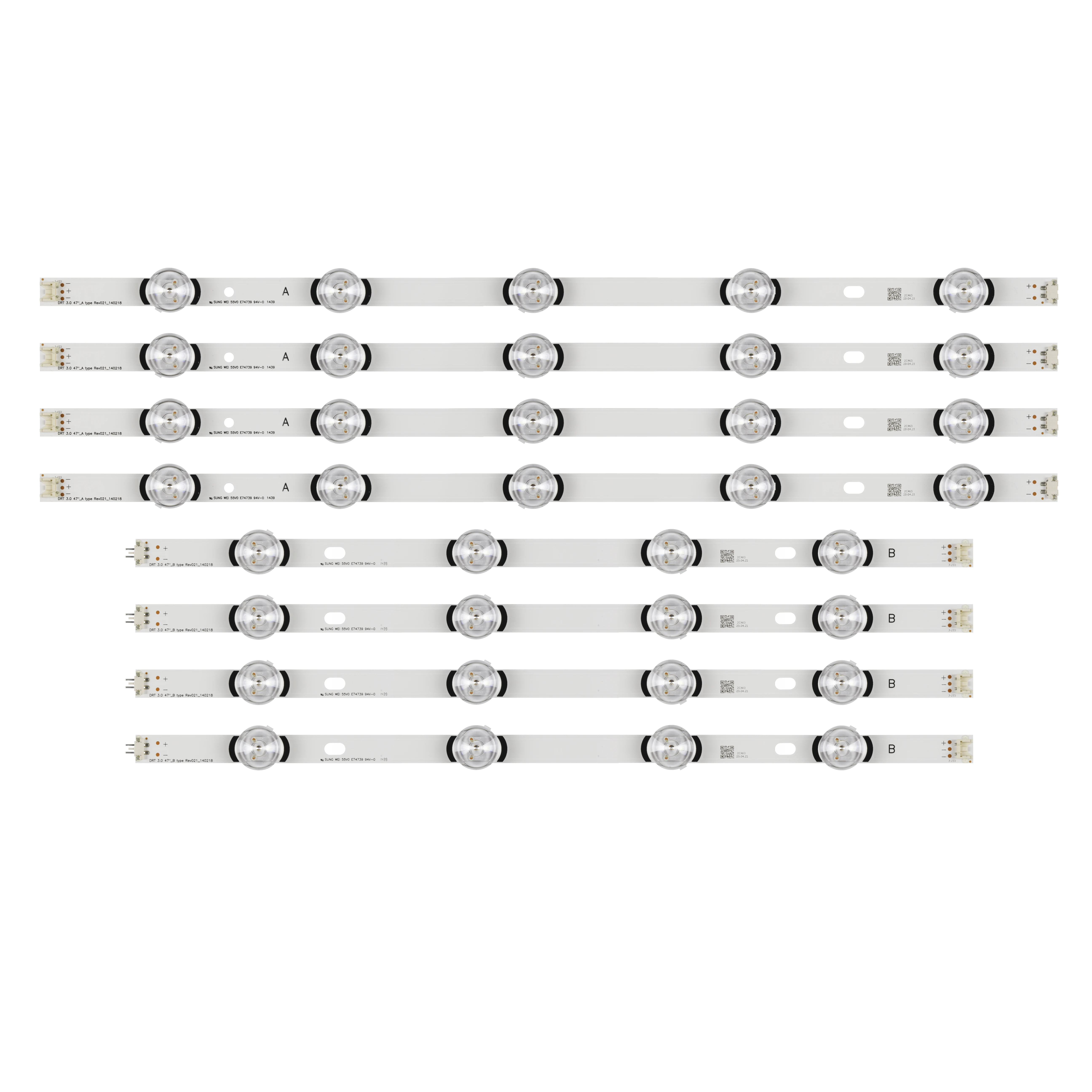 New 5set=40 PCS LED strip replacement For LG 47LB6300 47GB6500 innotek DRT 3.0 47 inch A B 6916L-1715A 1716A 6916L-1961A 1962A