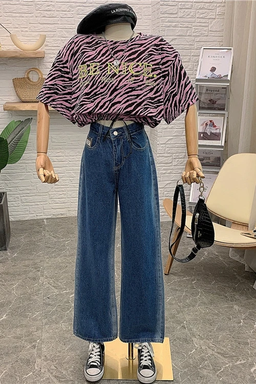 

Jeans Women's Straight Loose 2021 Spring and Summer New High Waist Denim Pants Female Wide Leg Slimming Long Pants