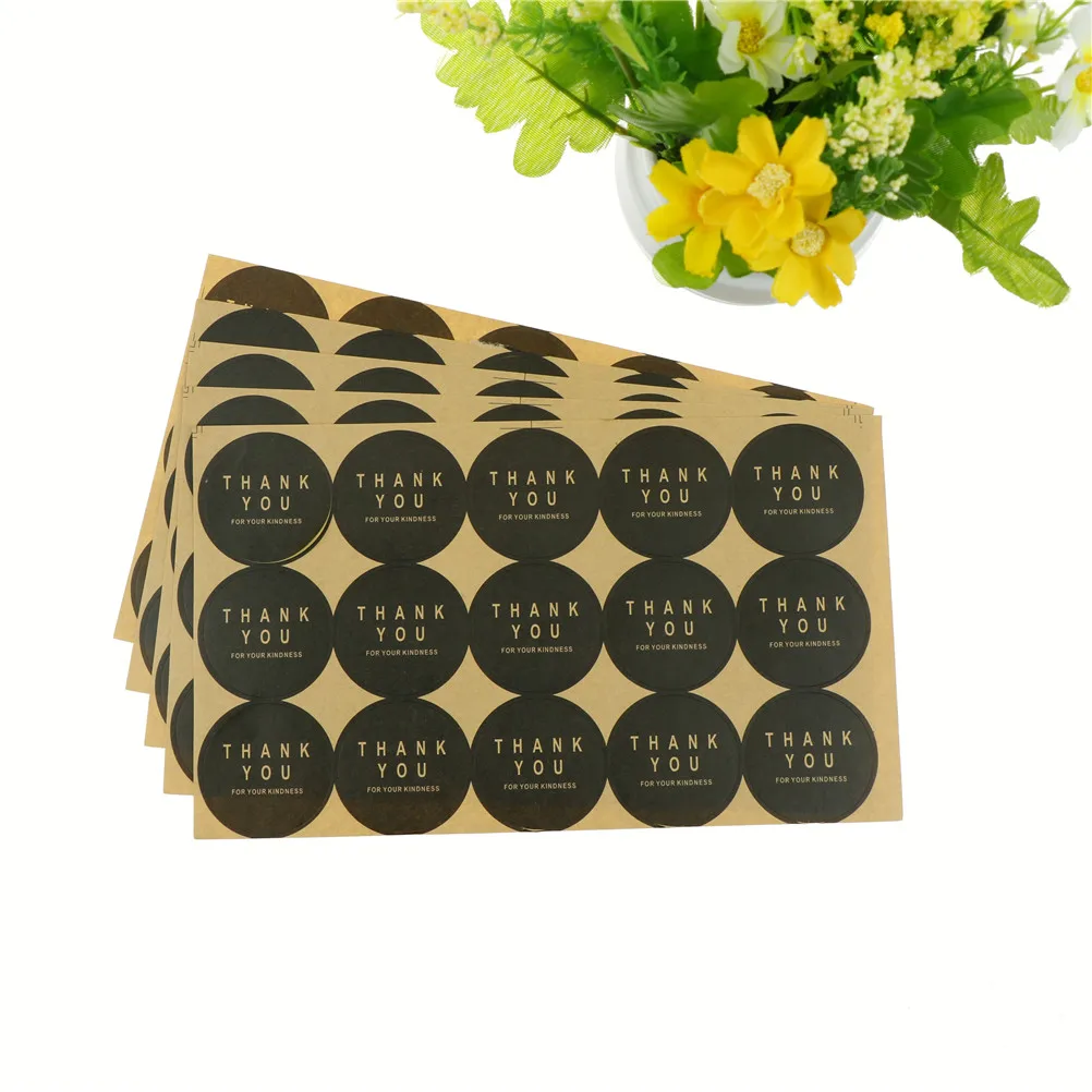 

5 шт, ручная работа, спасибо, что круг Стикеры s торт упаковки этикетки из крафтовой бумаги Стикеры выпечки Подарочные наклейки «сделай сам» ...