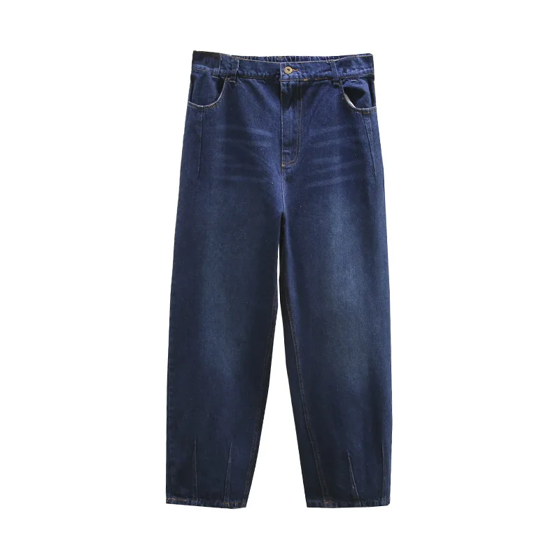 Джинсы женские с завышенной талией модные брюки-султанки из денима свободные