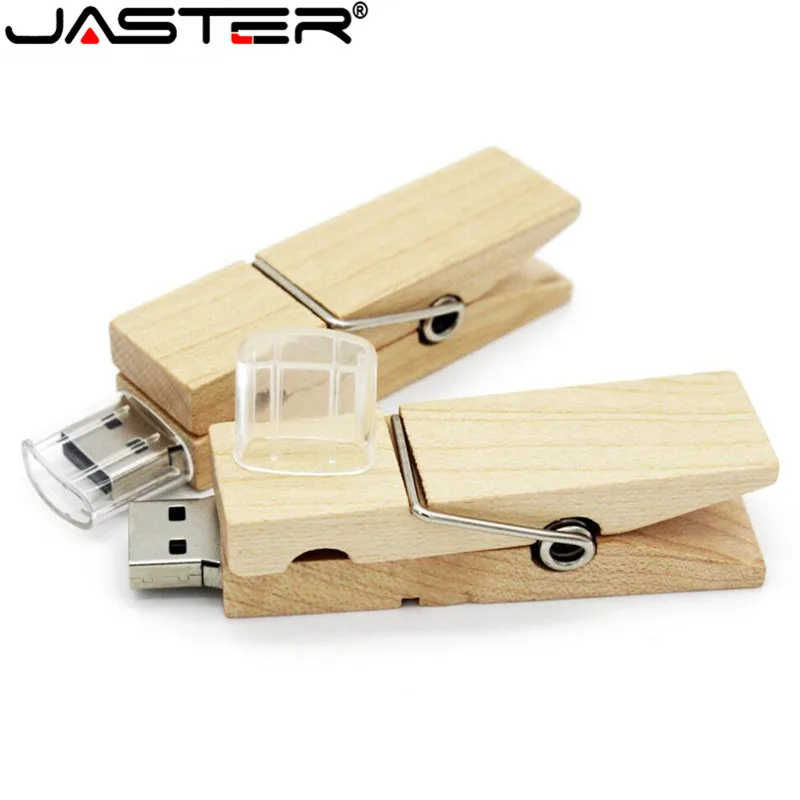 USB-флеш-накопитель JASTER с деревянным зажимом 4-128 ГБ | Компьютеры и офис