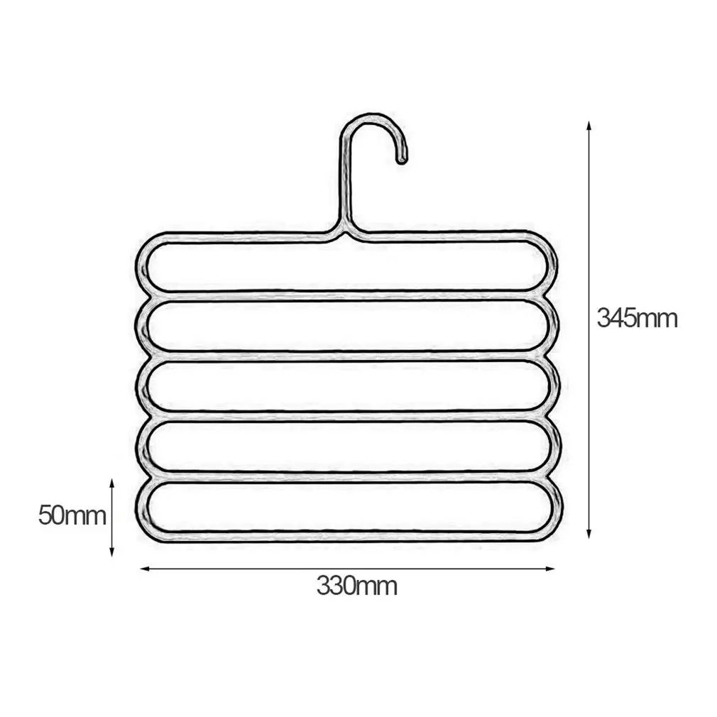 

S-type 5 Layers Non Slip Pants Hanger Dry Rack Multifunction Trousers Hanger Tie Scarfs Belt Towel Multi Layer Clothes Holders