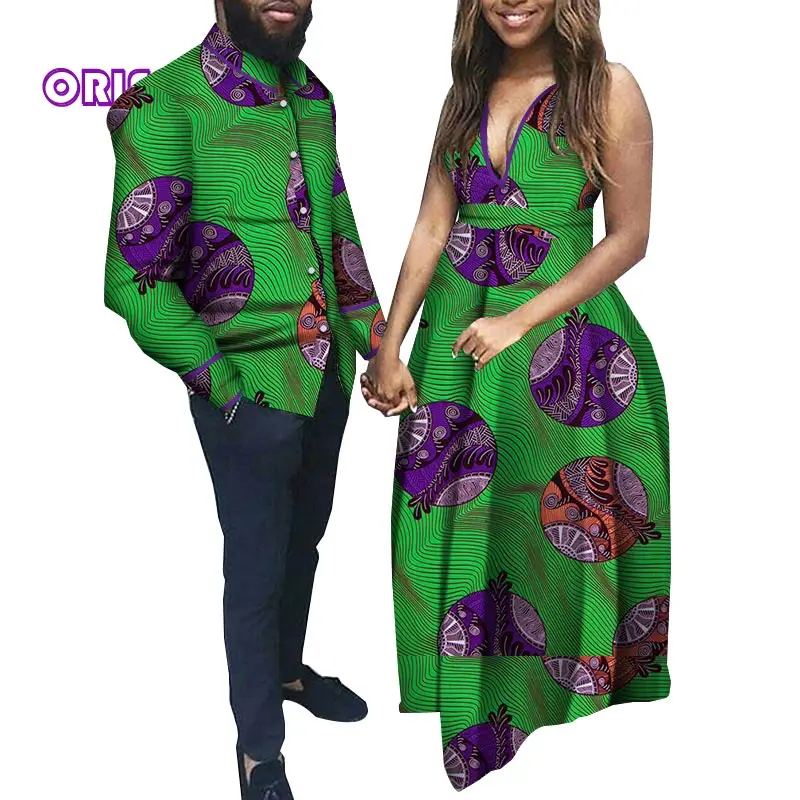 2020 африканская одежда для пар Мужская рубашка и Африканская женская Африканский