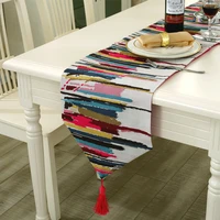 modern jacquard wedding decoration table cloth color painting table runner ethnic style table runner