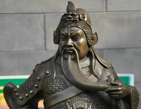 Xd 003428 14 Китай бронзовый медный главный солдат Guan Gong Yu скульптура героя