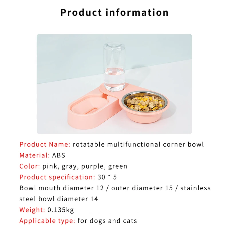 

Cat Bowl Automatic Feeder Water Dispenser for Dog Cat Pet Feeding Drinking Raised Stand Bowl for Small Medium Large Dog Cats