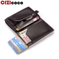 2022 zipper card holder men rfid wallet money bag male black short purse small trifold thin slim mini magic wallet pop up