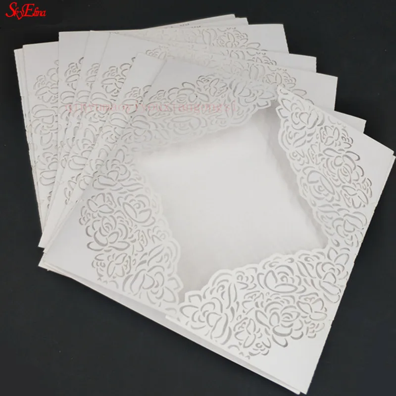 10 шт./лот квадратный полый цветок модная лазерная резка свадебная