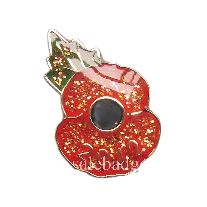 Изготовленный На Заказ Блестящий красный цветок высечки мягкие эмалированные