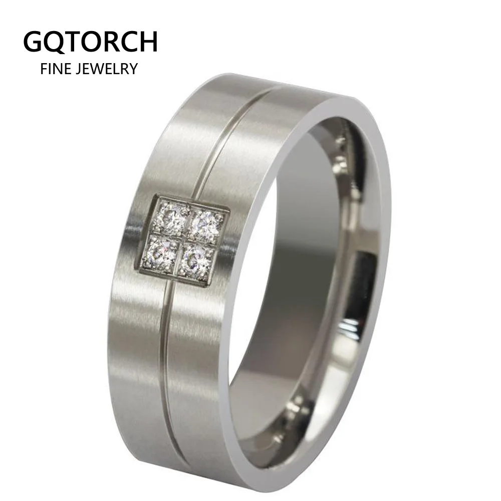 Мужские обручальные кольца 2017 из нержавеющей стали 316L с фианитами мужские