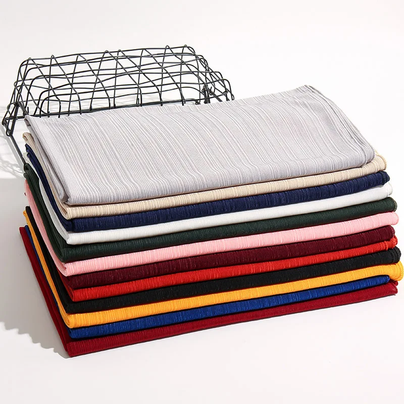 

2021 New Popular Monochrome Thread Scarf Breathable And Refreshing Polyester Shawl scarf women luxury Headscarf hijab hot sale