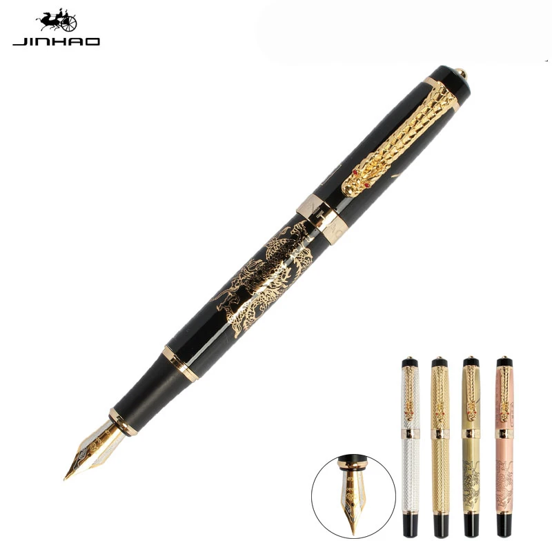 Jinhao старинная серая китайская перьевая ручка в Восточном драконе с оригинальной