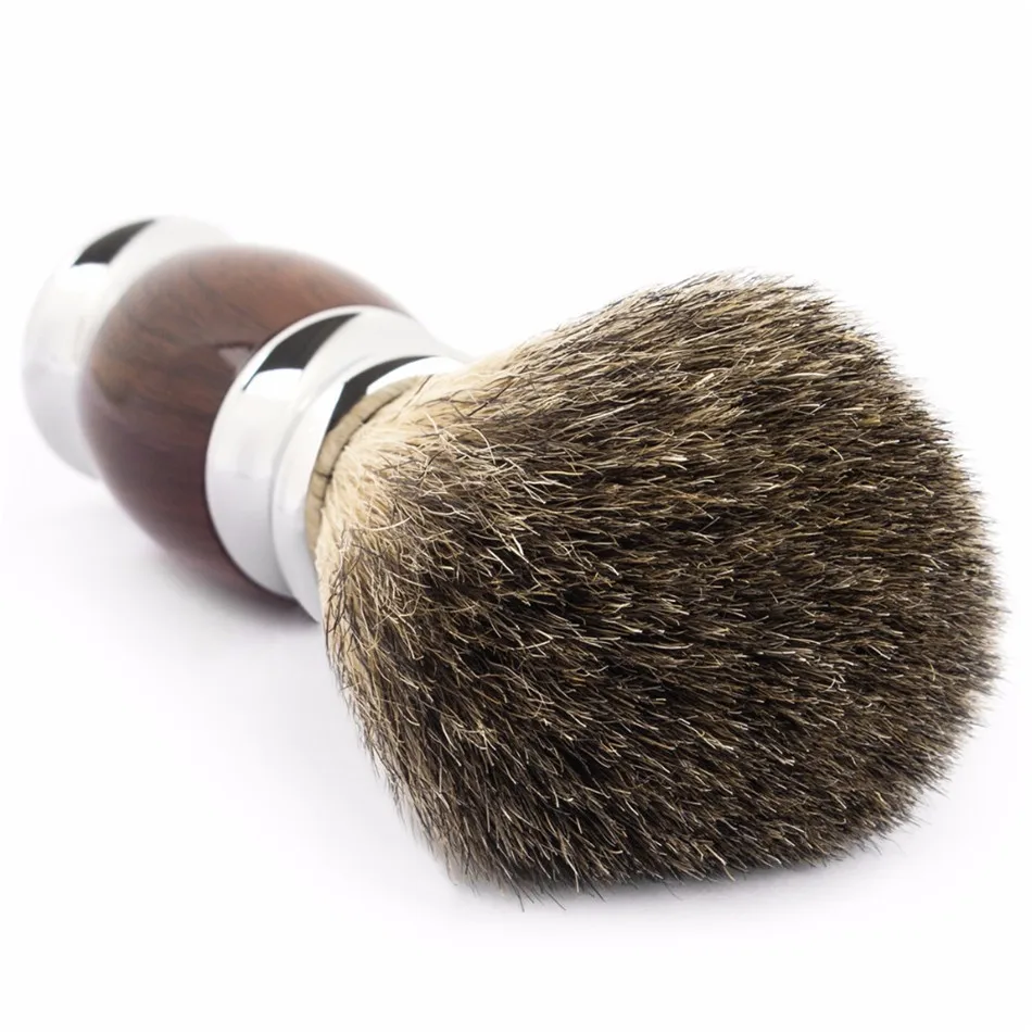 Qshave, Мужская щетка для бритья из чистого барсука, дерево,, для бритвы, безопасная, прямая, Классическая, безопасная бритва, деревянная, для бритья, Мужская щетка