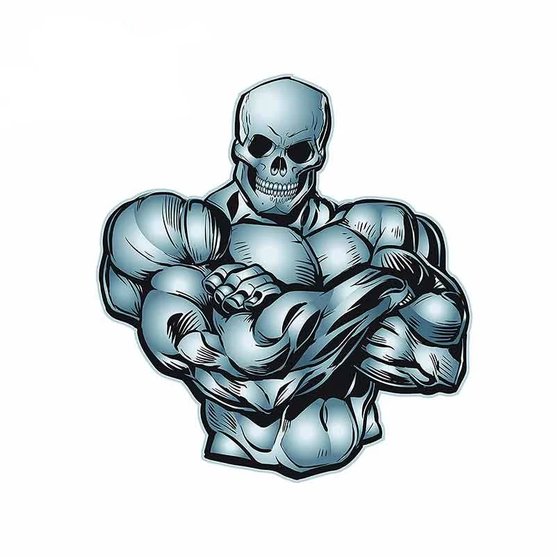 

13cm X 11.9cm For Fit Skeleton Man Motorcycle Car Stickers PVC Vinyl Car Wrap Decal For JDM SUV RV Waterproof Decor