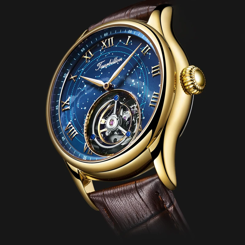 Роскошные оригинальные механические часы AESOP с турбийоном мужские модные