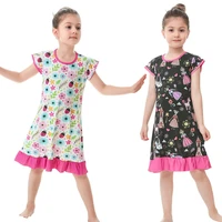 kidswant girl summer clothes animal pattern short sleeve sundress little princess casual costume 3 to 10 years old