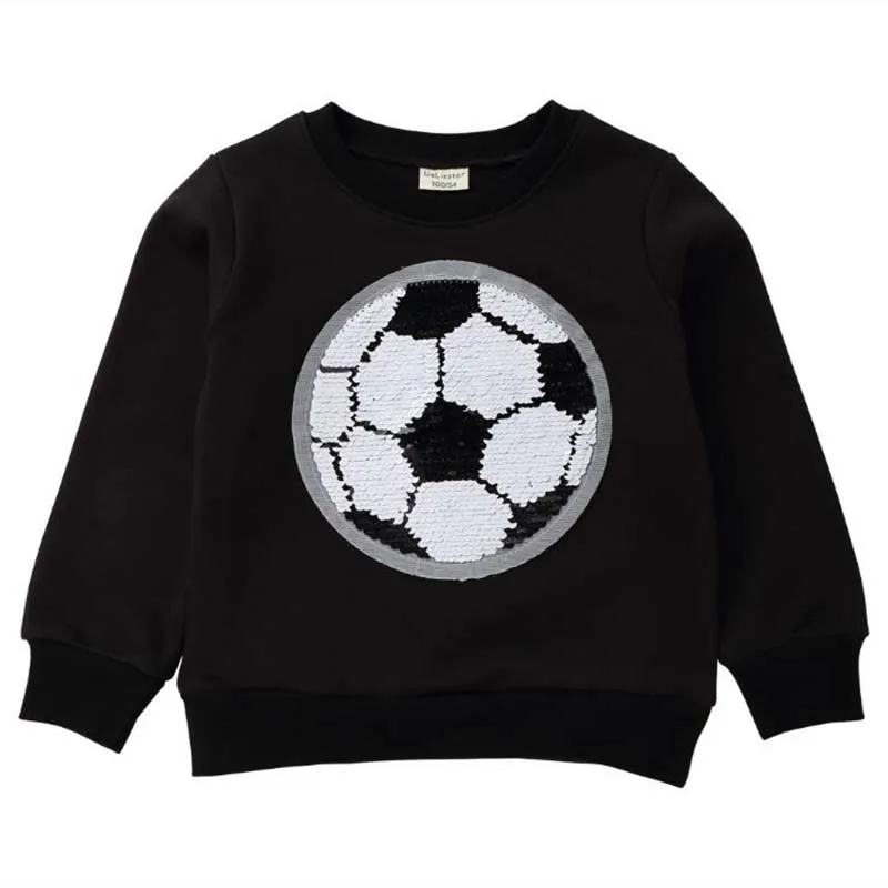 Детская хлопковая толстовка с круглым вырезом и блестками|Толстовки кофты для