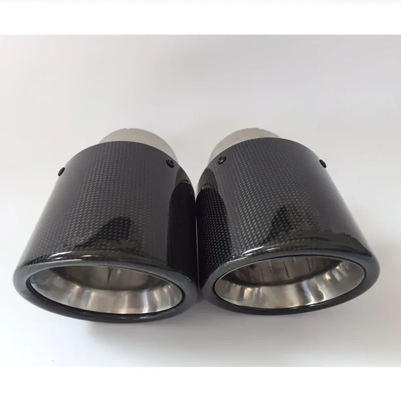 1 шт.: Гладкая глянцевая углеродистая выхлопная система для стайлинга автомобиля