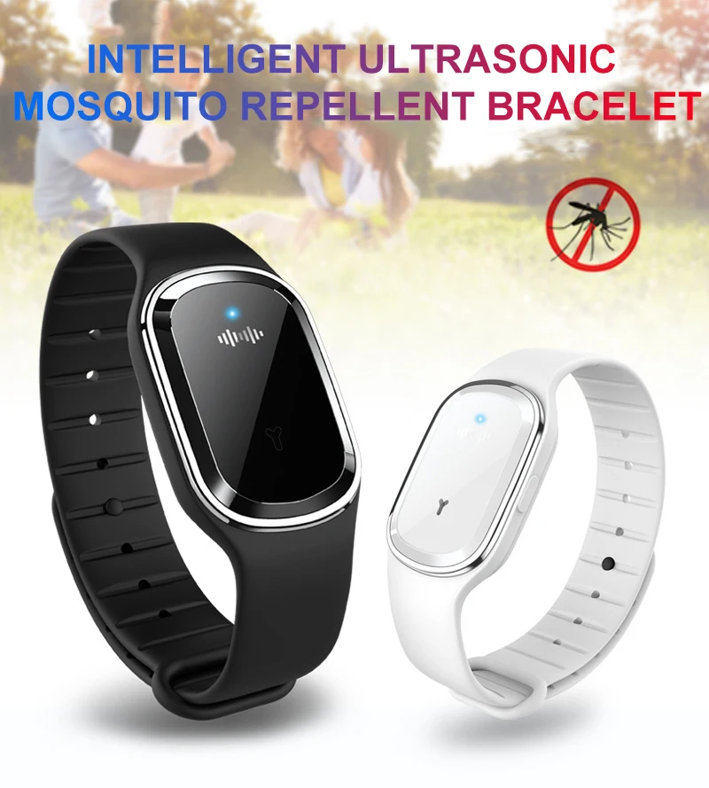 

Ultrasonic Mosquito Repellent Bracelet Watch Waterproof Pest Insect Bugs Flies Insect Bracelet Ultrasound Outdoor Kids Adult