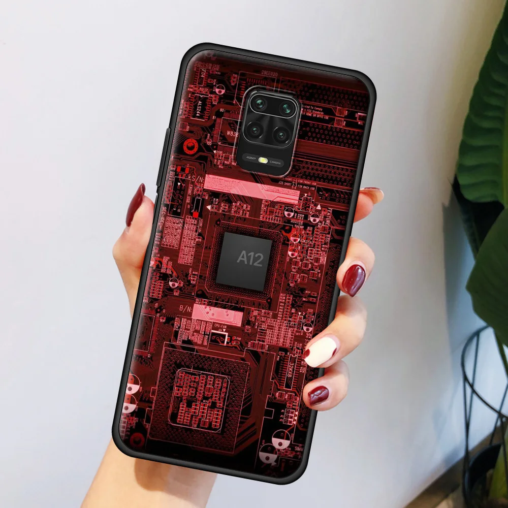 

Circuit Board Thin Soft TPU Cover for Redmi Note 9 9S 8 8T 7 Pro 8A 7A Note 10 Pro MAX Case 9A 9C Phone Coque Case