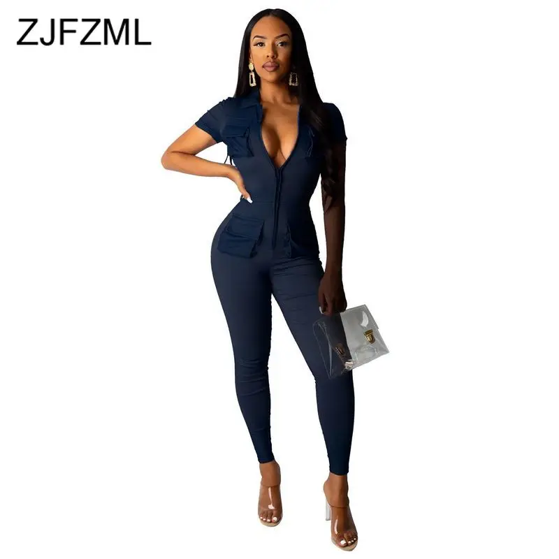 Застёжка молния Роза сексуальный комбинезон женский с v образным вырезом на шее