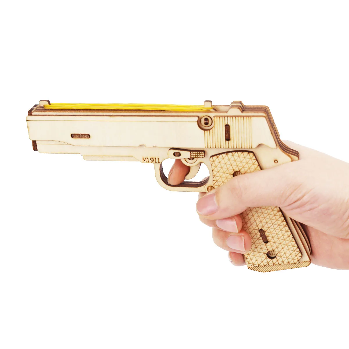 Игрушечный пистолет M1911 деревянная модель механического пистолета с резиновой