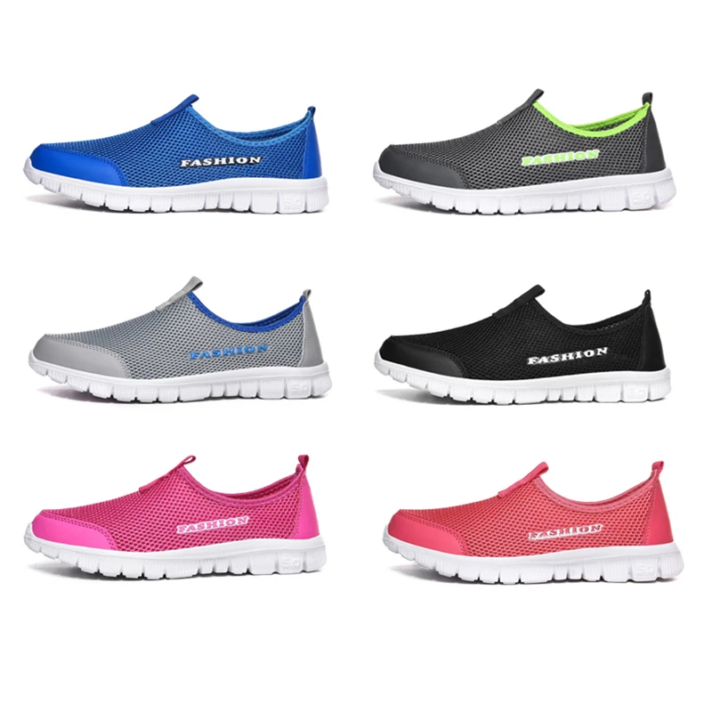 PULOMIES Summer Men Women Casual Shoes Men's Loafers Breathable Mesh Sneakers Quick Dry Couple Walking Size 46 |