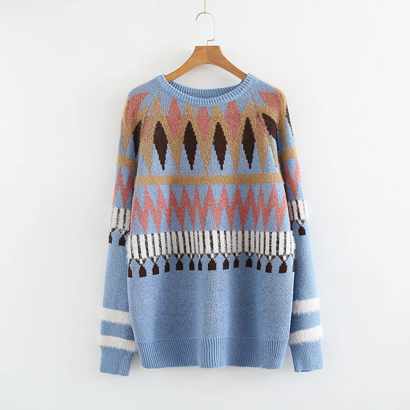 

2022 Women Pullover New Fashion Autumn Winter Embroidery Flower Cashmere Sweater Pullovers Warm Knitted Sweaters Lady