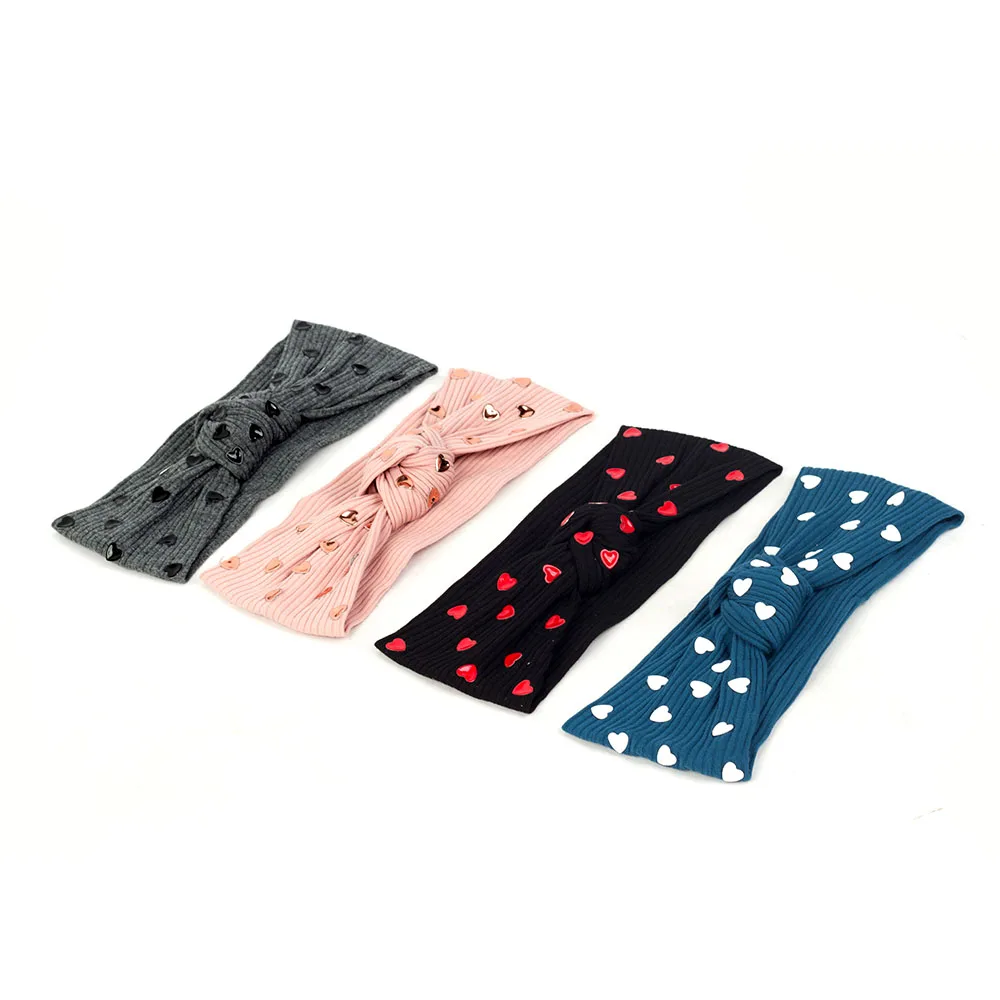 Geebro Модные головные повязки с узелком в форме сердца для женщин мягкие