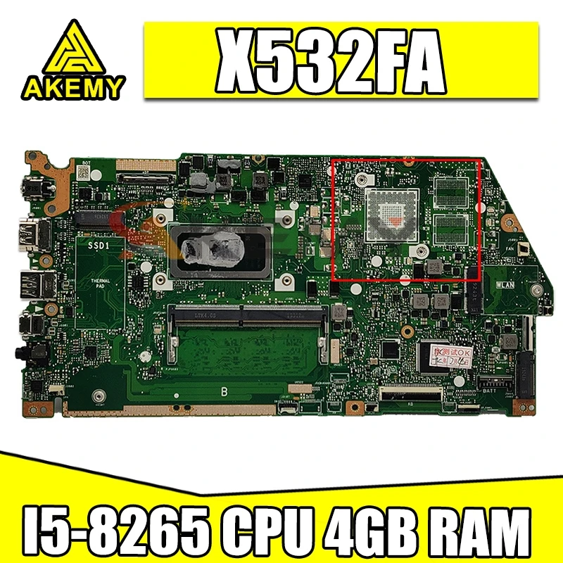 

X532FA материнская плата для ноутбука ASUS X532FL X532FA X532F X532 Материнская плата ноутбука X532FA материнская плата I5-8265 Процессор 4 Гб Оперативная память