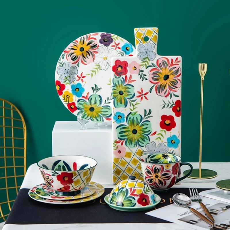 

Керамическая посуда с цветочным узором, 17 дюймов