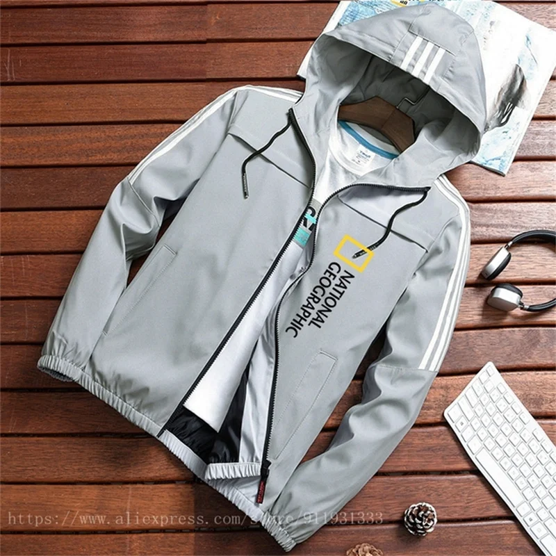 

National Geographic Men's Survey Explorer Top Jacket Men's Outdoor Clothing Trench Coat Fashion Casual Hoodie Jacket
