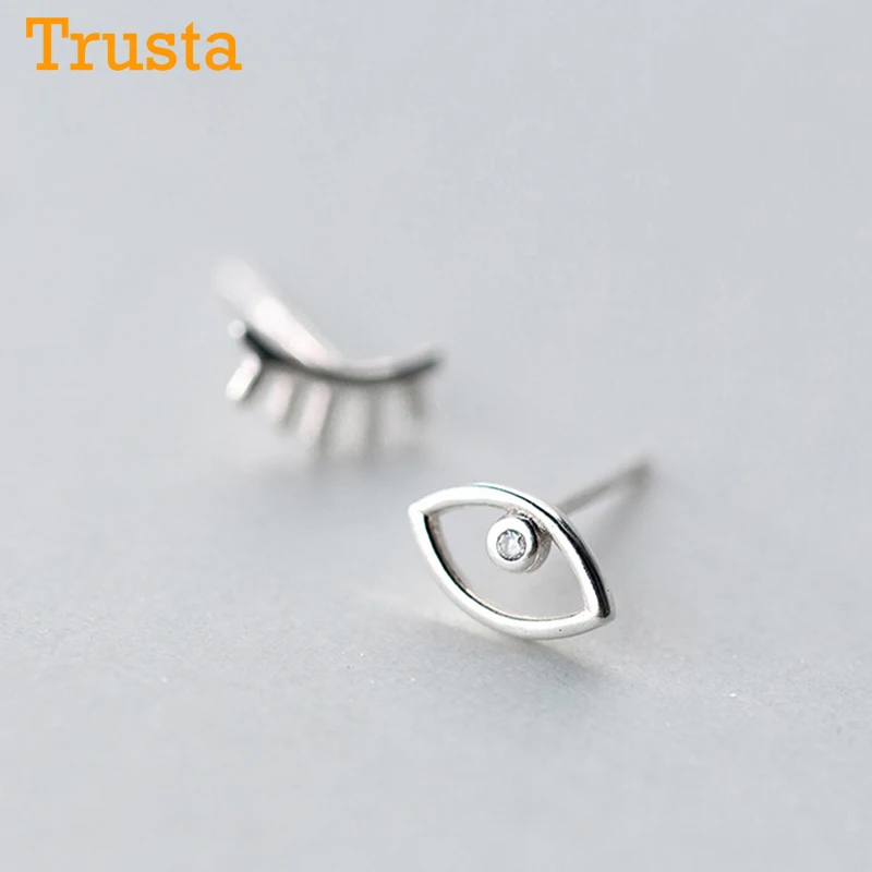 Женские серьги гвоздики Trusta из стерлингового серебра 925 пробы модные крошечные