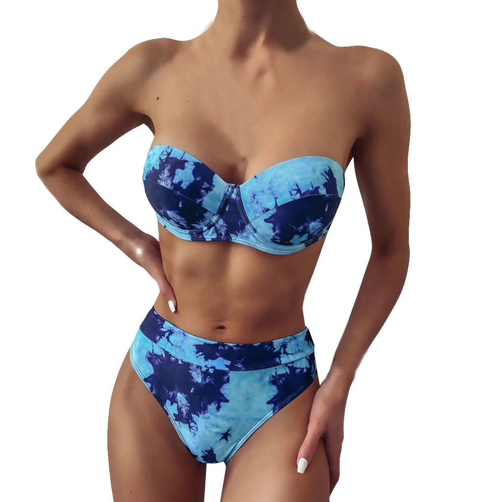 Однотонное бикини 2020 бразильский купальник Женский комплект сексуальный с