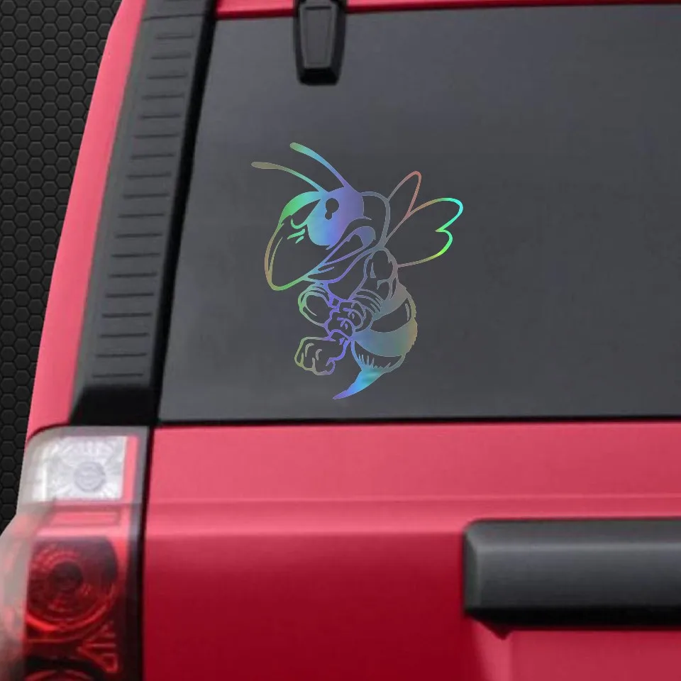 15*12cm 3D Car Sticker and Decal Angry Cute Bee Cartoon Vinyl Reflective Styling Accessories | Автомобили и мотоциклы