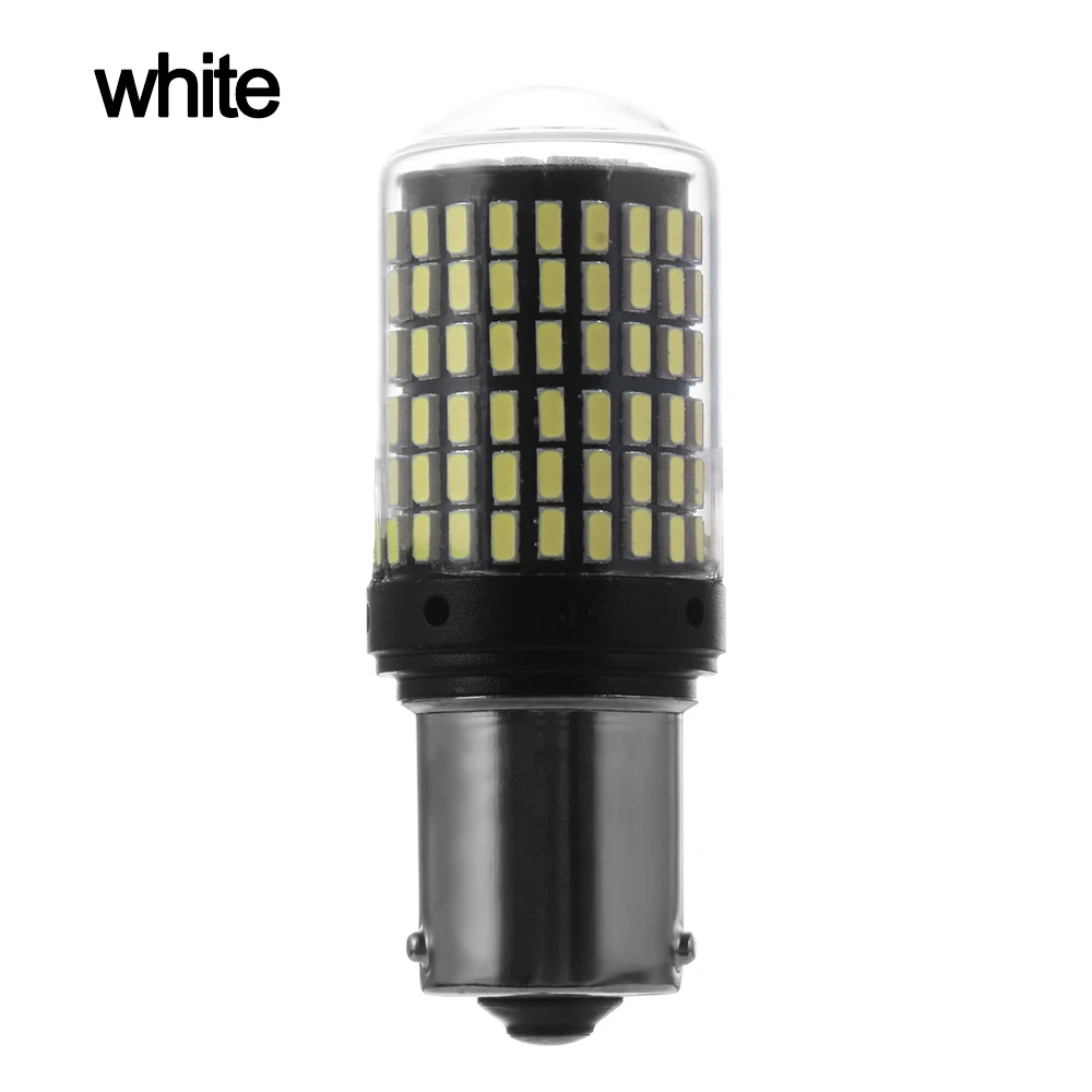 1156 BAU15S PY21W 12-24V 144SMD лампочка указателя поворота светодиодный Canbus без ошибок светодиодный свет автомобиля резервный тормоз лампы Авто запасные части - Испускаемый цвет: white