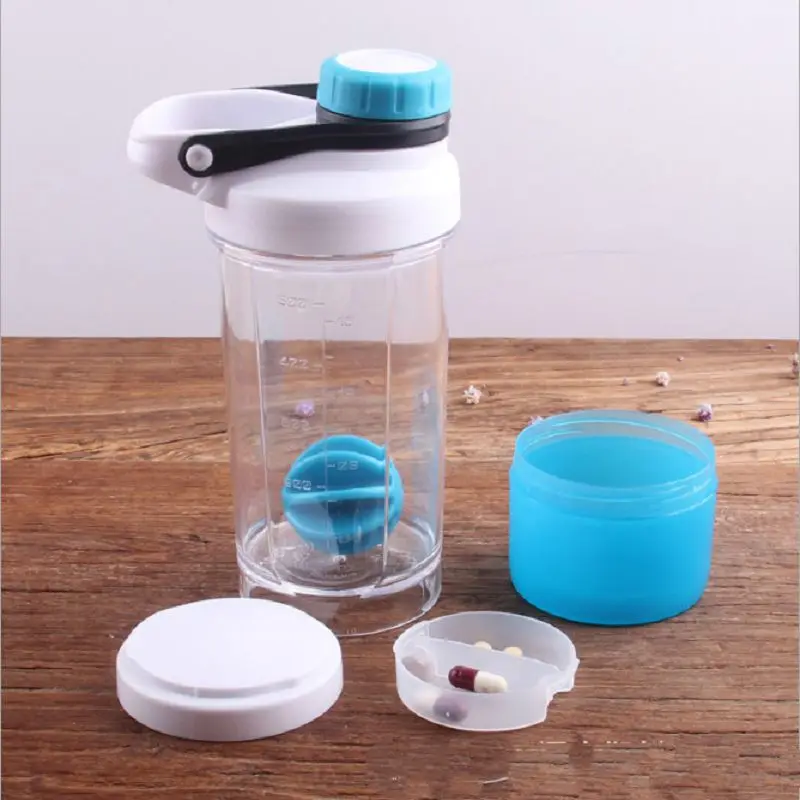 Спортивный шейкер для протеина двухслойная бутылка воды не содержит Бисфенол А