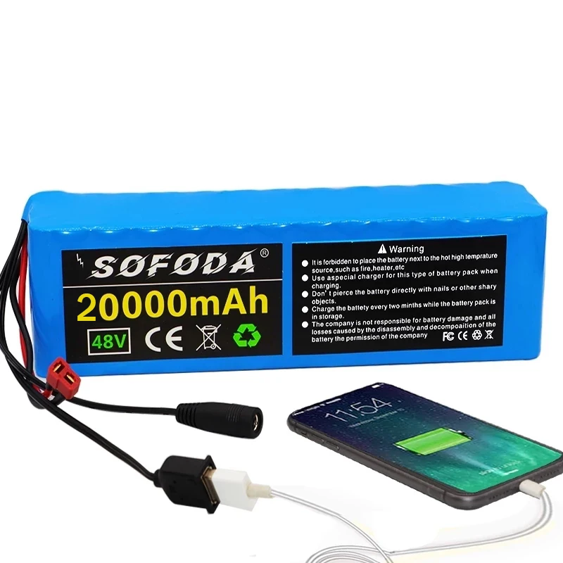 48 В 20 А · ч 1000 Вт комплект литий ионный батарей для электровелосипеда 54 6 в