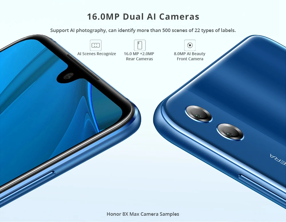 Honor 8X Max смартфон 7,12 дюймов FHD дисплей Snapdragon 636 Android 8,1 16 МП Двойная камера 6 ГБ 128 ГБ отпечаток пальца OTG телефон