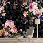 3d пользовательские настенные бумаги, домашний декор, розовые розы, обои для гостиной, Настенные обои в рулонах, наклейки для мебели