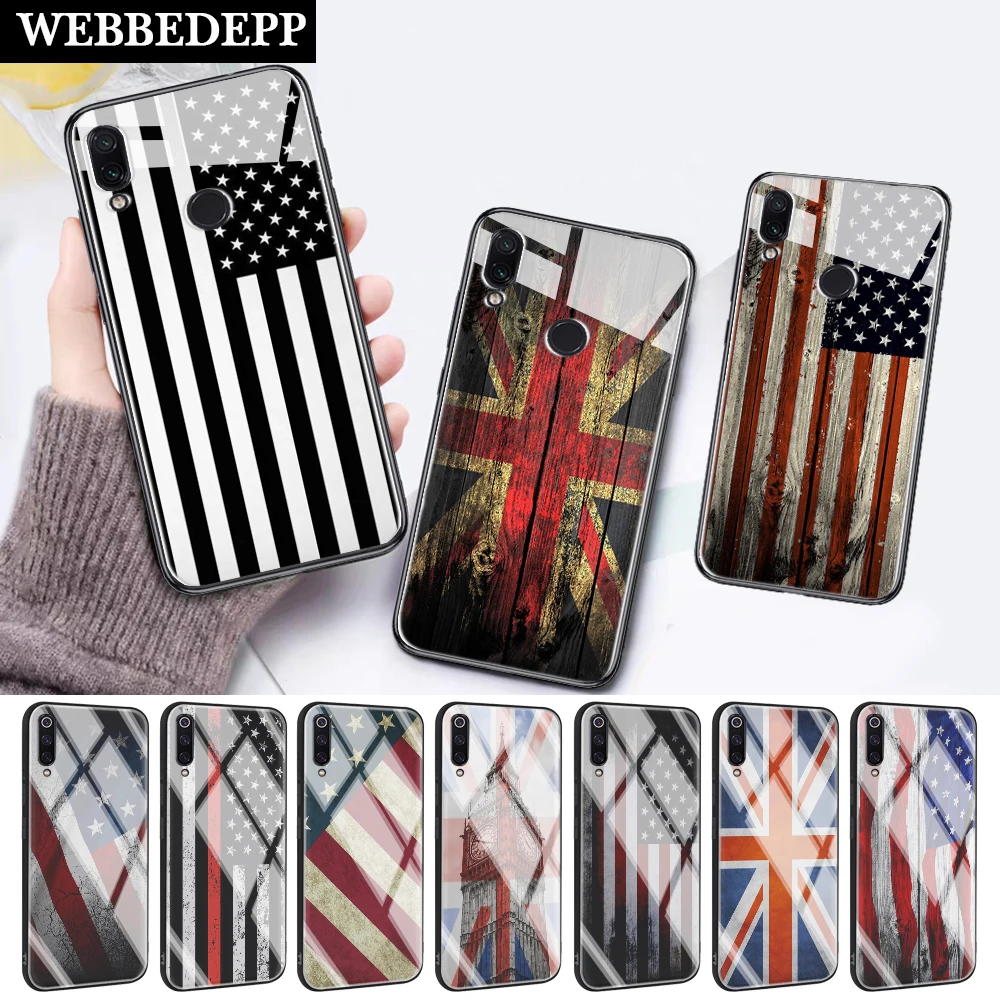 Стеклянный чехол 33 Вт с британским флагом Великобритании для Xiaomi 8 Lite 9 A1 A2 5X 6X F1 Redmi