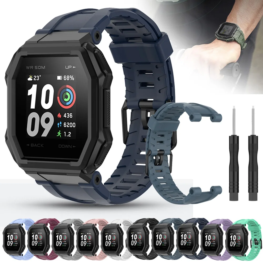 

For Huami Amazfit Ares Strap Smart Watch Original Style Silicone Sport Bracelet Wristband Watchband With Tools Dedicated