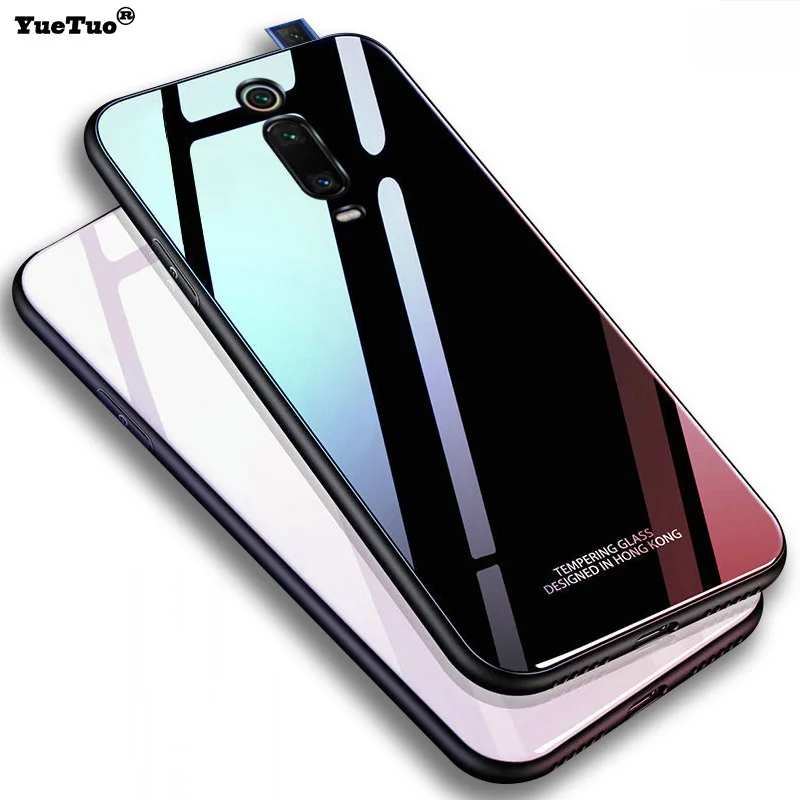 Yuetuo Роскошный Жесткий зеркальный стеклянный чехол для oppo reno 2 z reno2 renoz find X neo 9 силиконовый задний Чехол для телефона coque